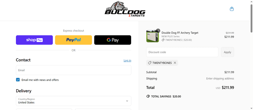 20% Off at Bulldog Targets - Save with Verified Coupon